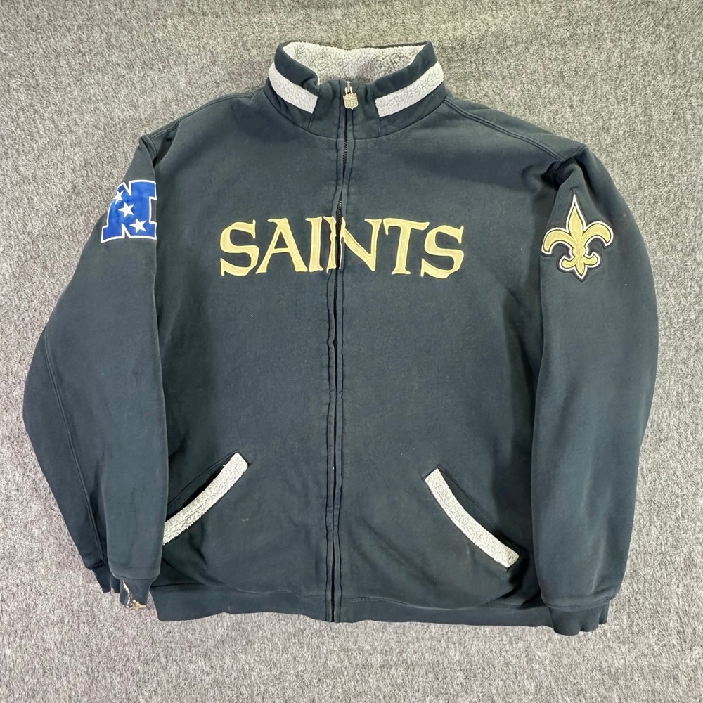 New Orleans Saints Fleece Lined Jacket Men's Size XL Full Zip NFL ProLine